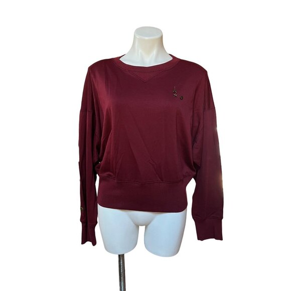 Karl Lagerfeld NWOT Studded Sweatshirt Crimson Red Medium - Picture 1 of 10